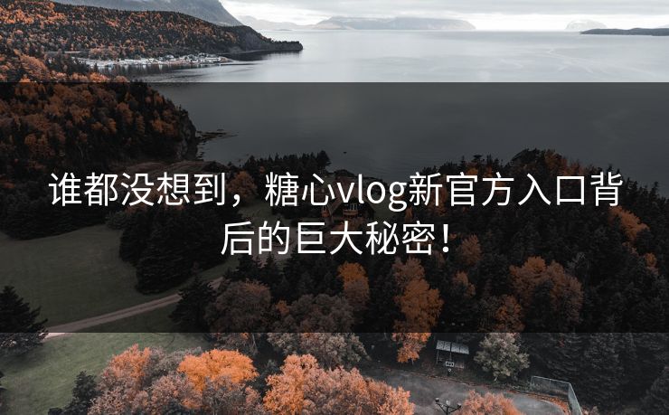 谁都没想到,糖心vlog新官方入口背后的巨大秘密! 谁都没想到,糖心vlog新官方入口背后的巨大秘密!